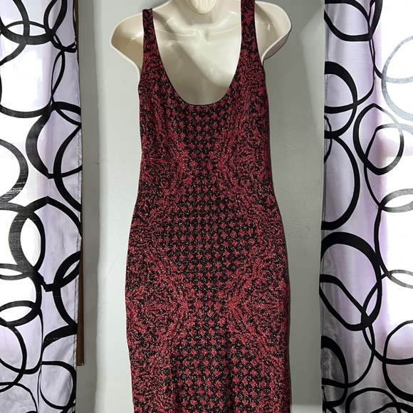 Women's ROCK & REPUBLIC Red Black Stretch Dress Large - Picture 14 of 14